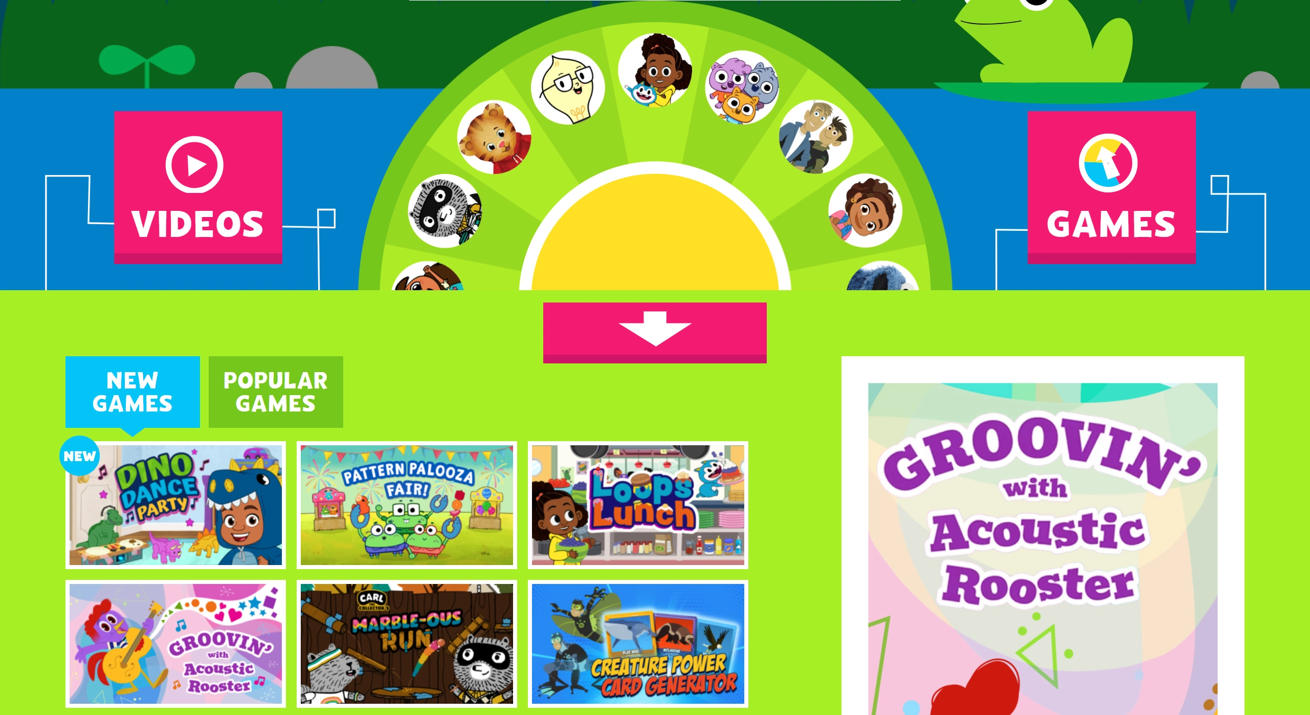 PBS kids：美国公共电视网PBS非商业儿童节目网站