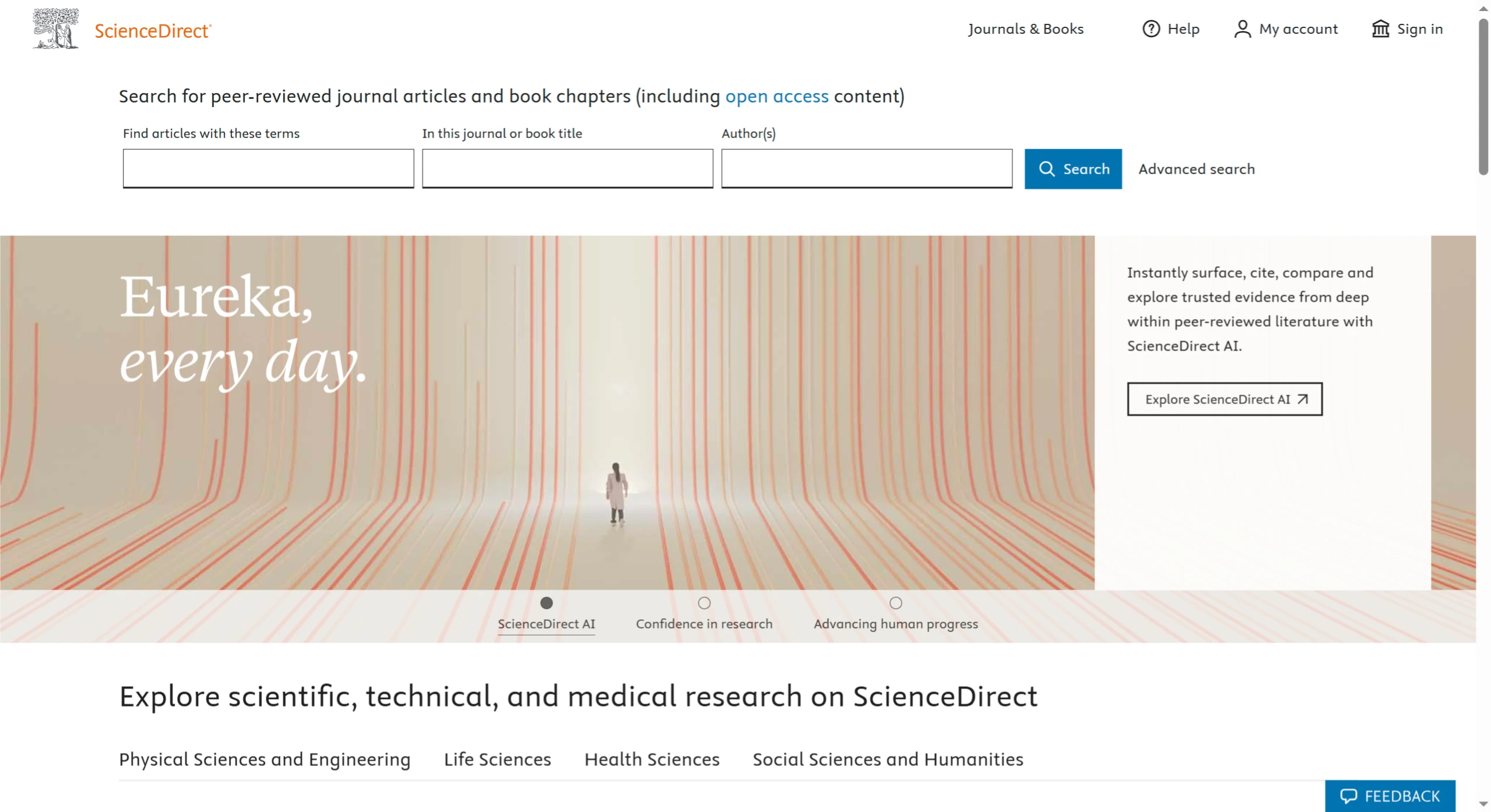 ScienceDirect ：一个提供科学、健康和医学期刊、全文文章及书籍的平台