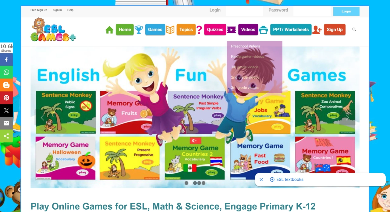 ESLGamesPlus：一个面向英语学习者的免费在线游戏资源库