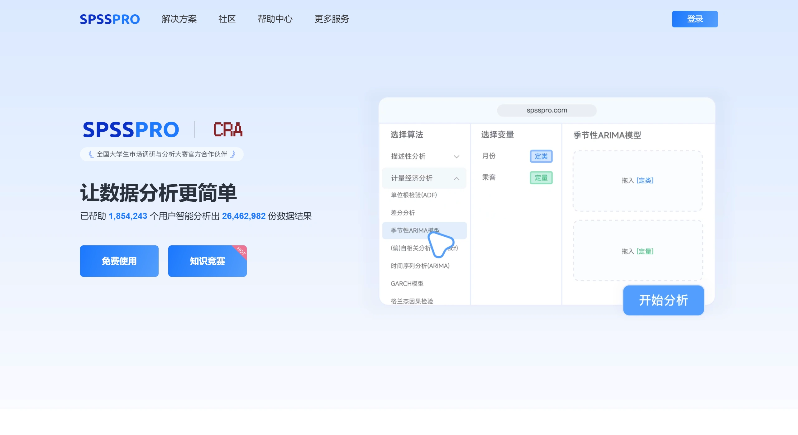 SPSSPRO：免费专业的国产自研在线数据分析平台