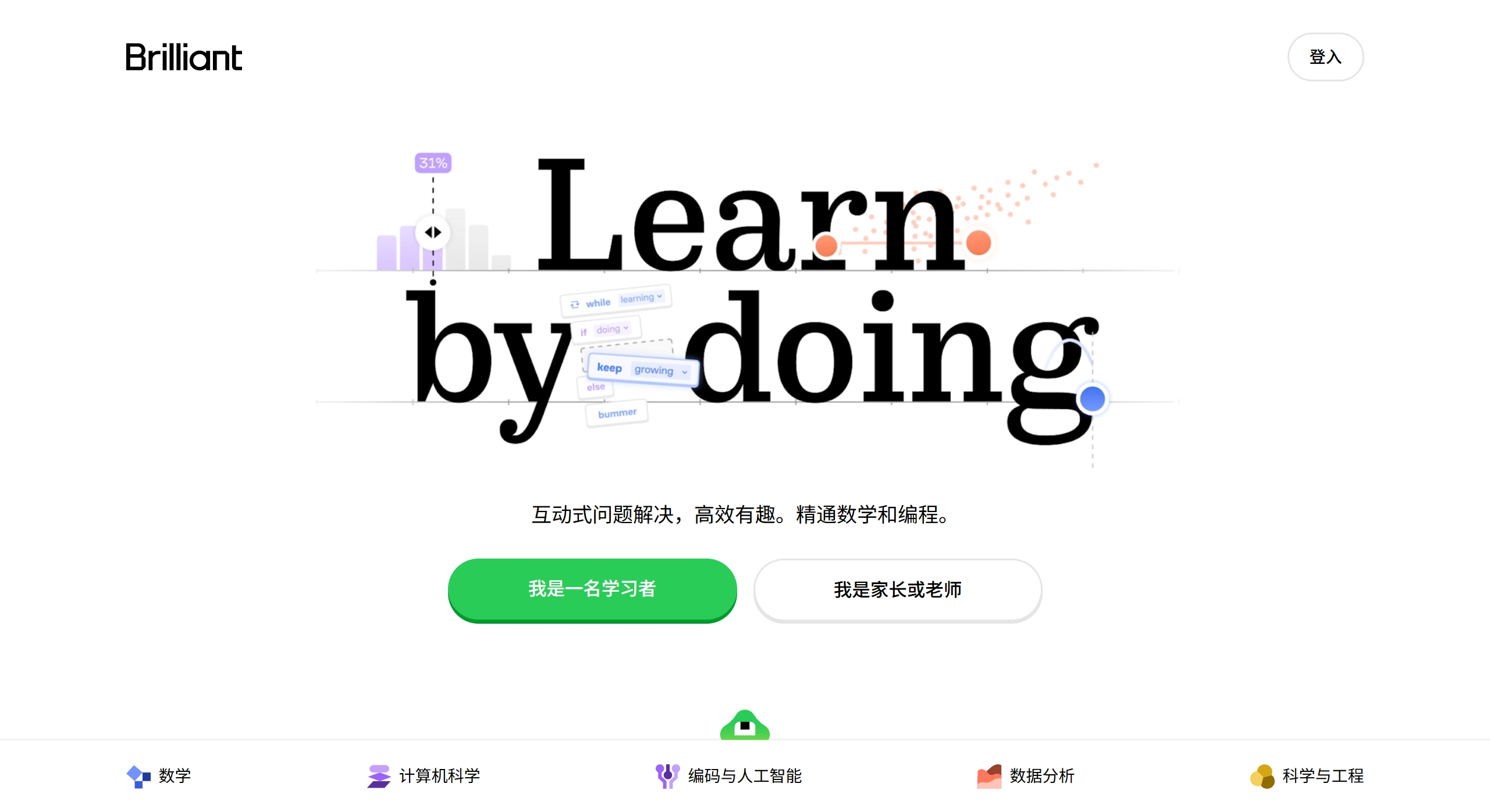 Brilliant：知名的互动式STEM学习平台