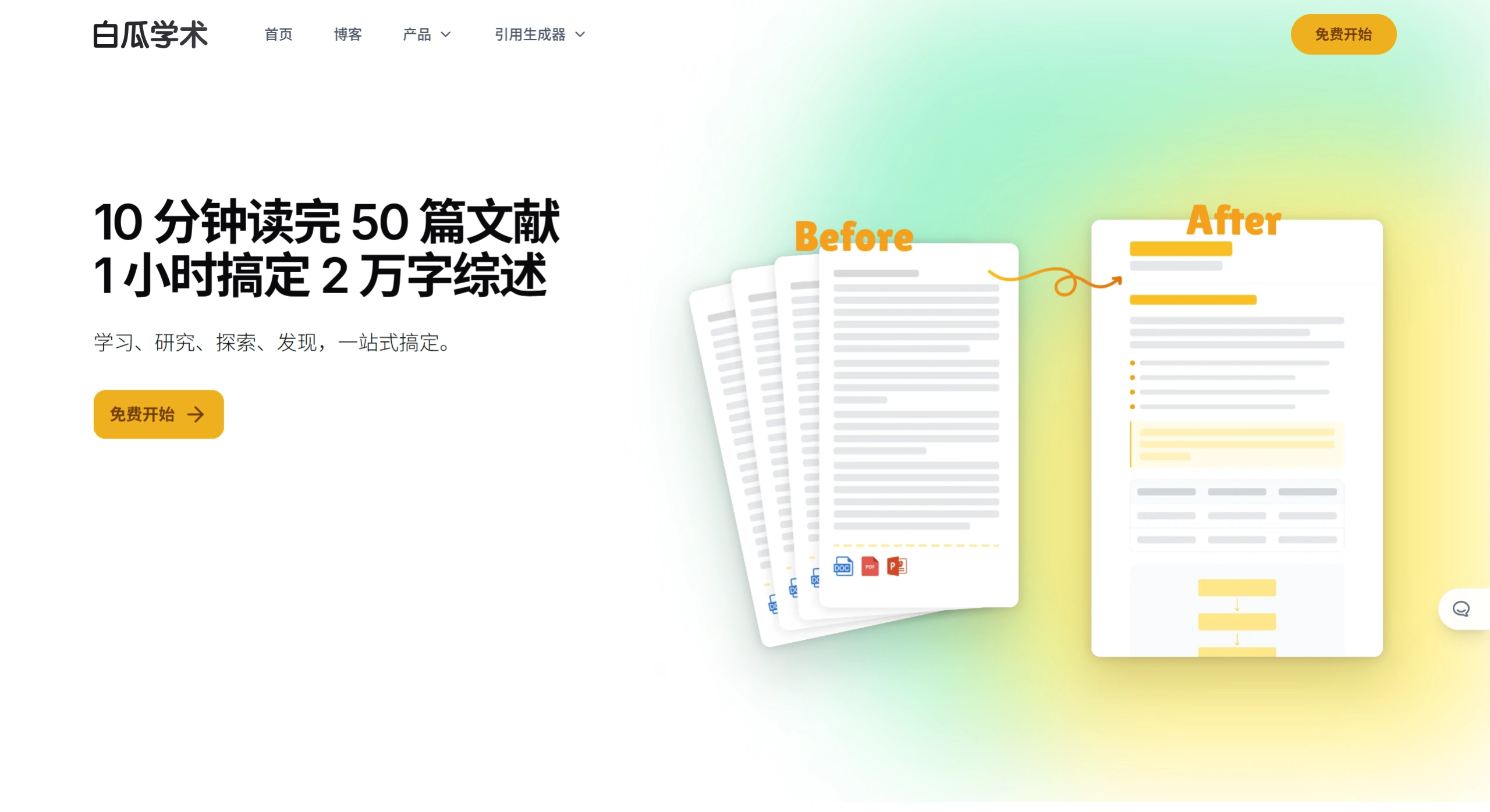 白瓜学术：文献综述自动生成与阅读工具