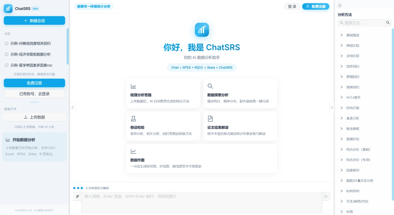 ChatSRS：一款面向科研与数据分析场景的智能化辅助工具