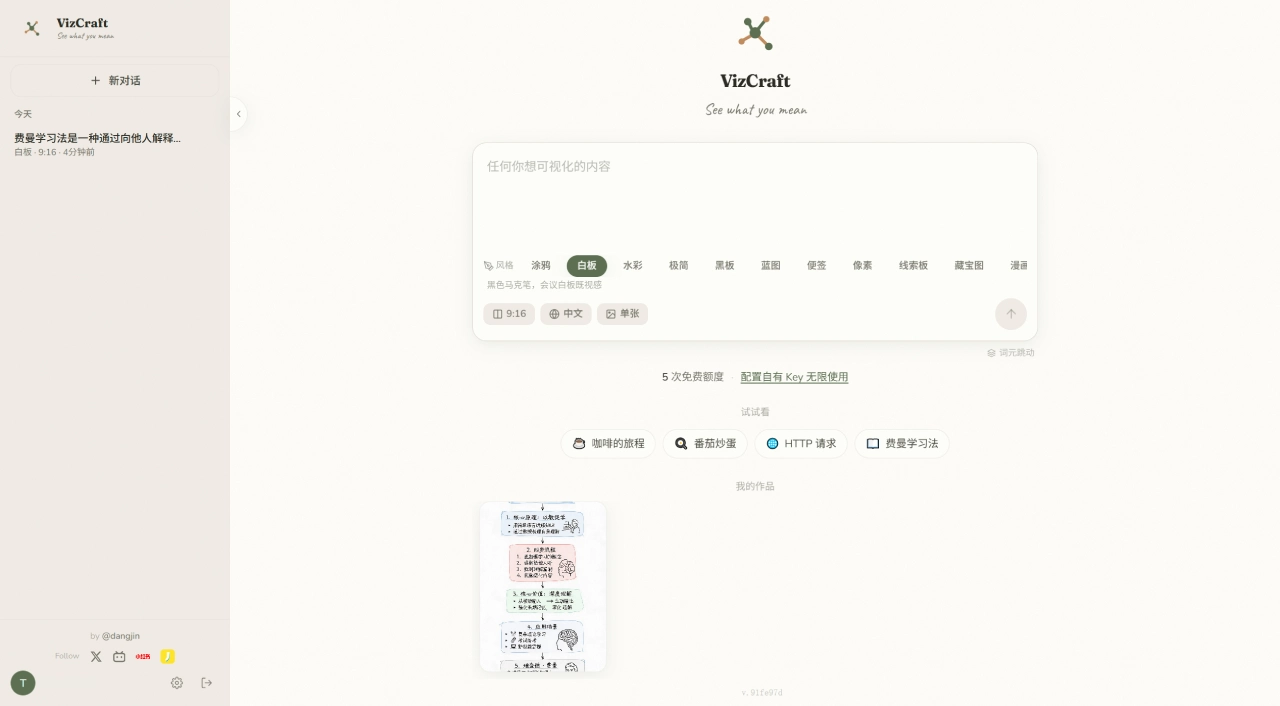 VizCraft：将文本快速转化为手绘风格的可视化图片